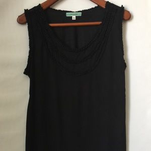 Pleione Black Tank with Ruffle details XL